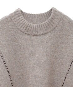 CRAFT STANDARD BOUTIQUE 洗える/ハンドステッチデザインニットプルオーバー