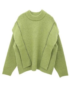 CRAFT STANDARD BOUTIQUE 洗える/ハンドステッチデザインニットプルオーバー