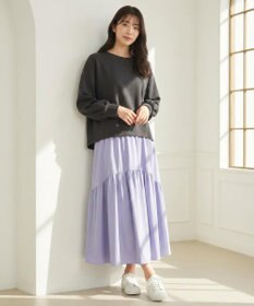 洗える・2SET】ダンボール プルオーバー×ギャザー スカート / ANY SIS