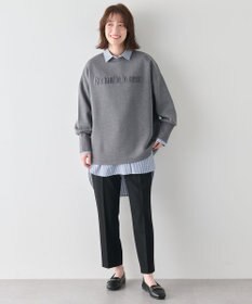 ANY L 【洗濯機可】エンブロイダリーロゴダンボールプルオーバー