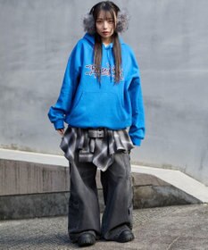 WEGO 【ユニセックス着用ITEM/SMLサイズ展開】グラフィックロゴプルパーカー