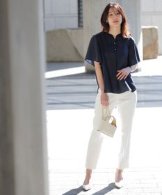 ANY SIS エアリーストレッチ テーパードパンツ オフ