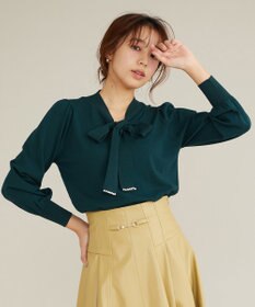 Feroux 【洗える】プチパールボウタイ ニット