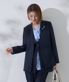 YECCA VECCA ストレッチノーカラージャケット