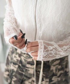 WEGO レースダブルジップパーカー