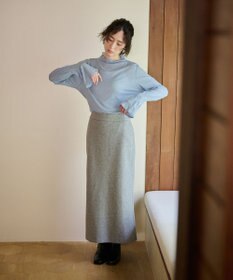 #Newans 【洗濯機可能/セットアップ】ナローシルエットエアリースカート