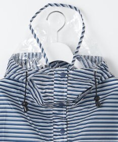 MOONBAT 【撥水】FLAT PURE サイクル レインポンチョ ボーダー 自転車 収納袋付き