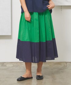 J.PRESS YORK STREET 【WOMEN】バイカラーギャザー スカート