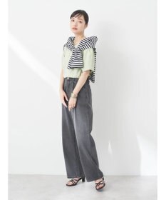 earth music&ecology フォルムスリーブ刺繍ロゴＴＥＥ