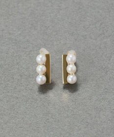 Phoebe 【痛くないシリーズ/金属アレルギー対応】パール＆バーライトフィットイヤリング　ゴールド