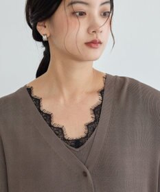YECCA VECCA 【マシンウォッシャブル】レースニットアンサンブル