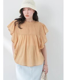 earth music&ecology コットンボイルフリルブラウス