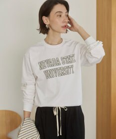 WEGO 【ANGIE VINTAGE】GILDAN カレッジロゴ オーバーサイズ プリント ロンT