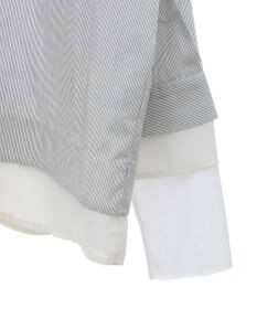 earth music&ecology シフォン×チュールレイヤードシャツ