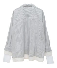 earth music&ecology シフォン×チュールレイヤードシャツ