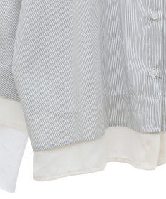 earth music&ecology シフォン×チュールレイヤードシャツ