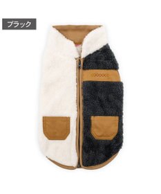 PET PARADISE ペットパラダイス 切替 背開きジップアップ ベスト 《ブラック》 小型犬