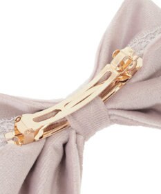 Maison de FLEUR ベロアレースリボンバレッタ