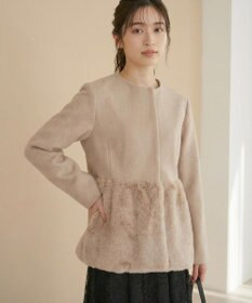 Feroux ペプラムファー ジャケット