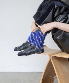 COQ LESSER TALE ラメリバーシブルファーソックス