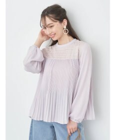 earth music&ecology レースプリーツブラウス