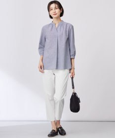 J.PRESS LADIES L 【洗える・接触冷感・UVケア・吸水速乾・防透け】麻シェルドライ テーパード パンツ