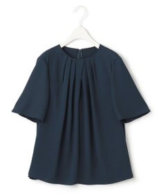 ICB 【洗える】ソフトジョーゼット　ランダムタックブラウス
