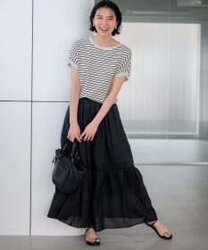 23区 【洗える】ブロドリーダンテル ティアードスカート