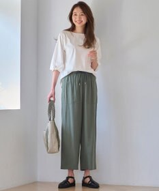 ANY 【ウエストゴム/UVケア/接触冷感】清涼リラックスワイドパンツ カーキ