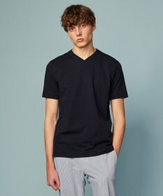 JOSEPH ABBOUD 【オリジナルオーガニックコットン使用】JOE COTTONサッカー Vネック Tシャツ