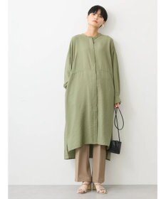 AMERICAN HOLIC 接触冷感バンドカラー切替シャツワンピース