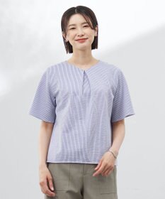 J.PRESS LADIES 【洗える・抗菌防臭・吸水速乾】サッカージャージー ペプラム カットソー