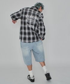 WEGO 【紐で調節可能】スーパーバギーデニムショーツ