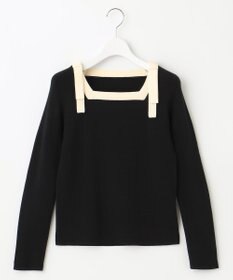 Feroux 【洗える】ショルダーリボン プルオーバーニット