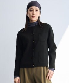 自由区 レーヨンストレッチ カーディガン ブラック