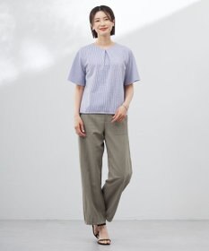 J.PRESS LADIES 【洗える・抗菌防臭・吸水速乾】サッカージャージー ペプラム カットソー