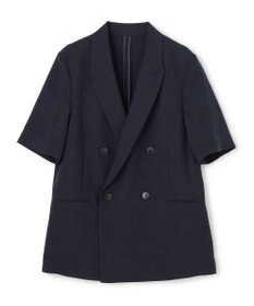 uncrave ウォッシャブルドライサップ ハーフスリーブジャケット ネイビー