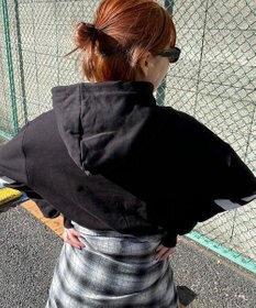 WEGO ナンバリングラインショートプルパーカー