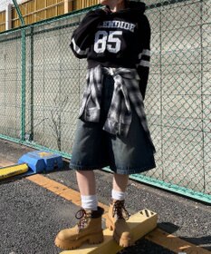 WEGO ナンバリングラインショートプルパーカー