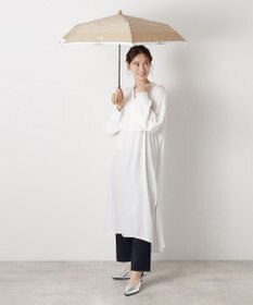 MOONBAT MACKINTOSH PHILOSOPHY(マッキントッシュ フィロソフィー) Cleric collar ボーダー 竹手元 雨傘 折りたたみ傘