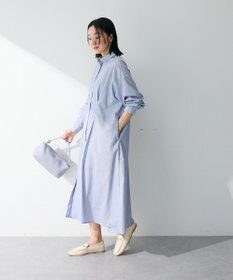 Green Parks イージーケア抜け衿ウエストタックシャツワンピース