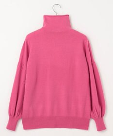 自由区 【洗える】ソフトウールハイゲージパフスリーブハイネック ニット