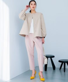 組曲 S コットンライクツイル ノーカラーショート丈コート