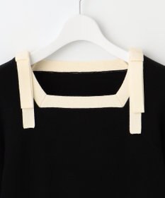 Feroux 【洗える】ショルダーリボン プルオーバーニット