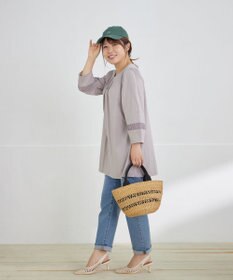 Tiaclasse L ランタンパフ袖カットソー切替チュニック