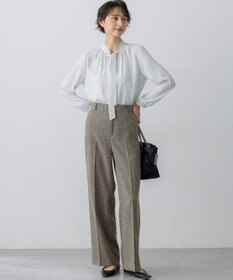 23区 【洗える/セットアップ対応】ウールライクカルゼ ワイド パンツ
