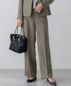 23区 【洗える/セットアップ対応】ウールライクカルゼ ワイド パンツ