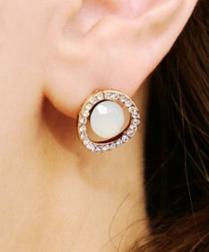 Tiaclasse 【金属アレルギー対応】 一粒クリスタルサークルピアス