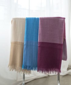 muto ブロックチェック シルクカシミヤストール