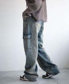 WEGO ヴィンテージウォッシュカーゴデニム